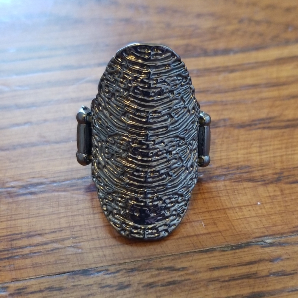 Large Gunmetal Colored Adjustable Ring